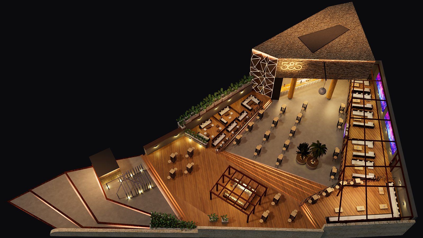 585 Club – venue floor plan and table layout